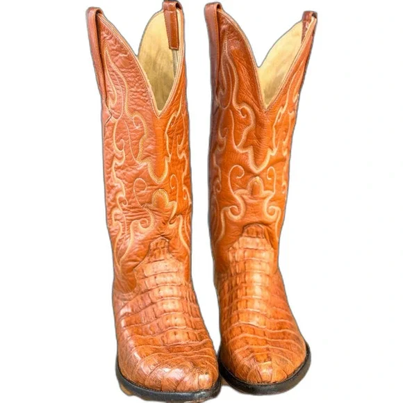 Vintage Handmade Crocodile Belly Western Boots – Women’s 7.5–8 (Men’s 6 EE) - Picture 4 of 7